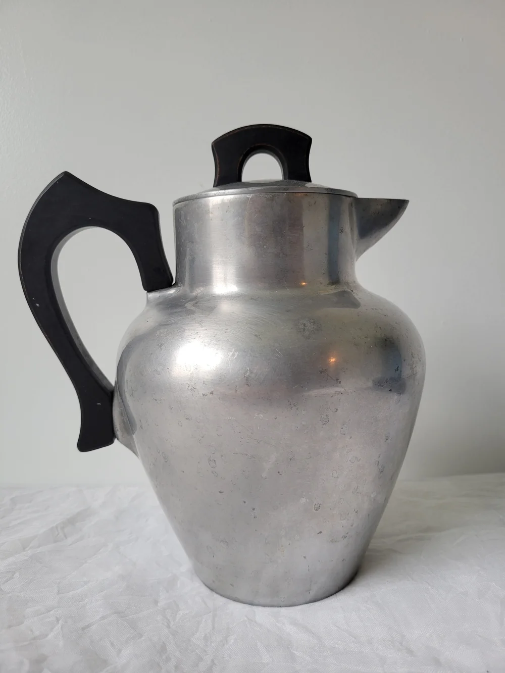 Club Vintage Aluminum Coffee Pot Percolator Filter Basket Silver Black Maker